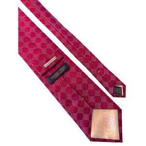 Donald Trump Signature Collection 100% Silk Red Tie Formal Geo Pattern China